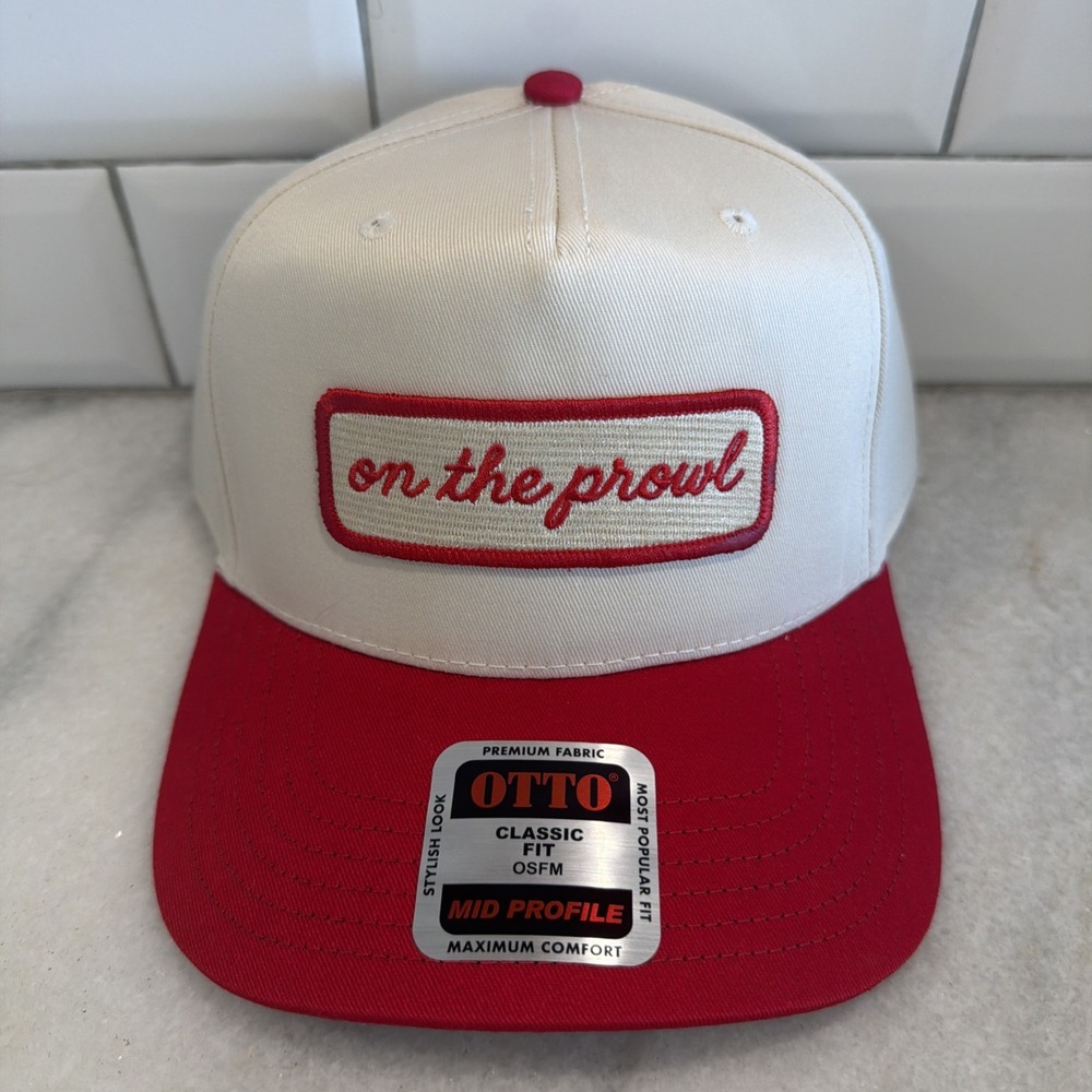 On The Prowl Trucker Hat Khaki/red